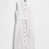 Midi-Kleid aus Denim mit Bindegürtel