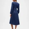 Midi-Kleid aus Denim mit Herzausschnitt