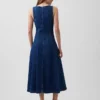 Midi-Kleid aus Denim mit Naht und Reißverschluss vorne