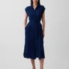 Midi-Kleid im Utility-Stil aus Denim mit Bindegürtel