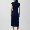 Midi-Kleid im Utility-Stil aus Denim mit Bindegürtel
