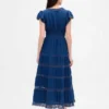 Midi-Kleid mit Spitzenbesatz