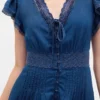 Midi-Kleid mit Spitzenbesatz