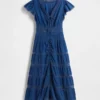 Midi-Kleid mit Spitzenbesatz