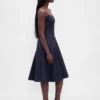 Midi-Kleid mit V-Ausschnitt und Nähten