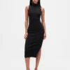 Midi-Pullover-Kleid mit Rippbündchen
