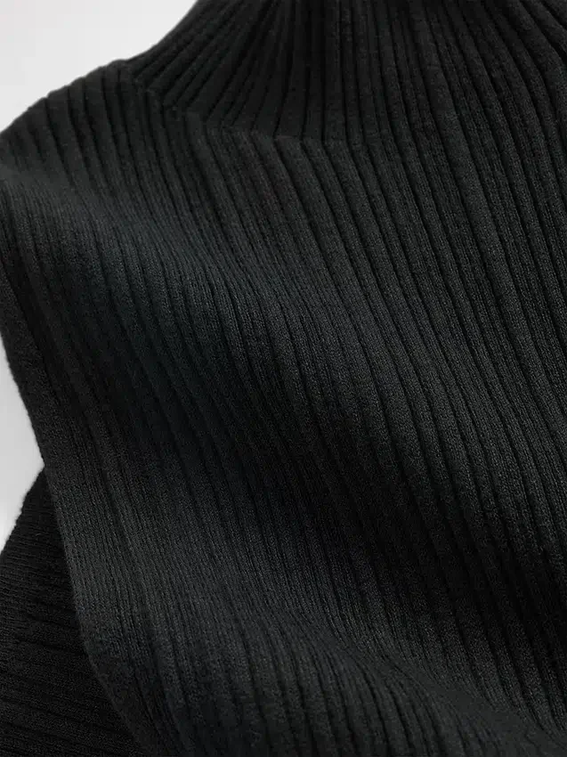 Midi-Pullover-Kleid mit Rippbündchen