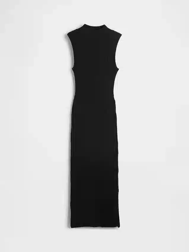 Midi-Pullover-Kleid mit Rippbündchen