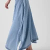 Midi-Rock aus Denim mit Handkerchief-Saum