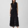 Midi-Shirtkleid mit Spitzenbesatz und Stufenschnitt
