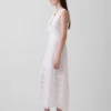 Midi-Shirtkleid mit Spitzenbesatz und Stufenschnitt