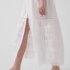 Midi-Shirtkleid mit Spitzenbesatz und Stufenschnitt