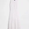 Midi-Shirtkleid mit Spitzenbesatz und Stufenschnitt