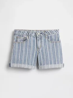 Midi-Shorts aus Denim mit Streifen für Kinder