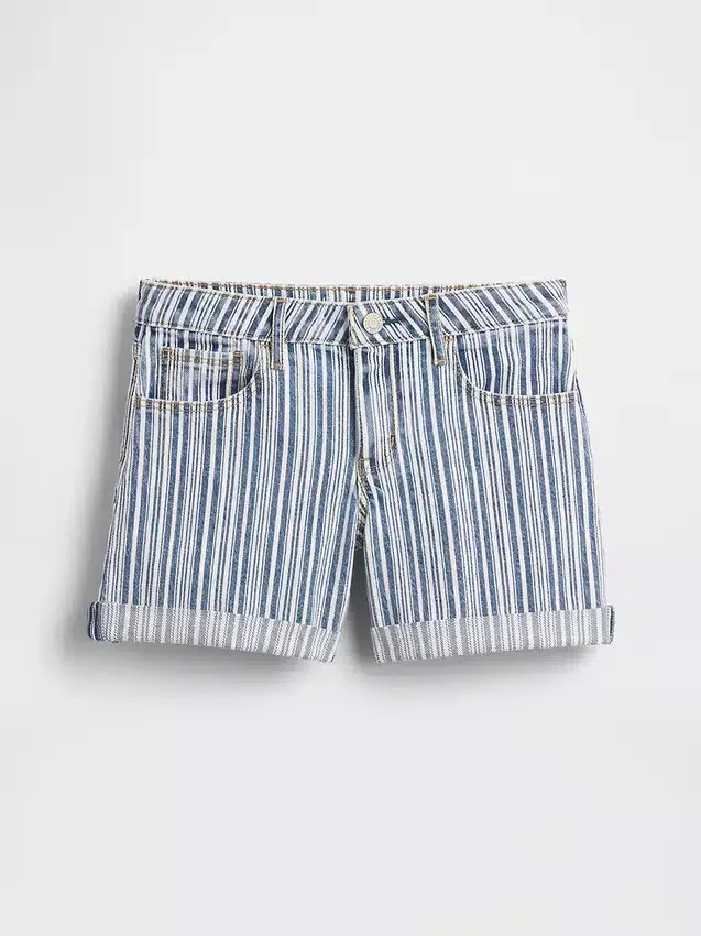 Midi-Shorts aus Denim mit Streifen für Kinder