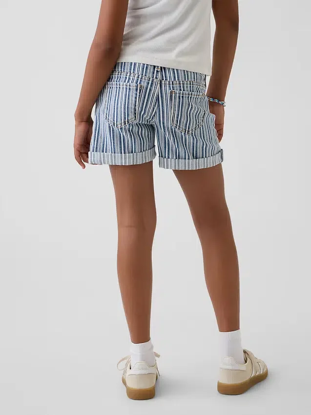 Midi-Shorts aus Denim mit Streifen für Kinder