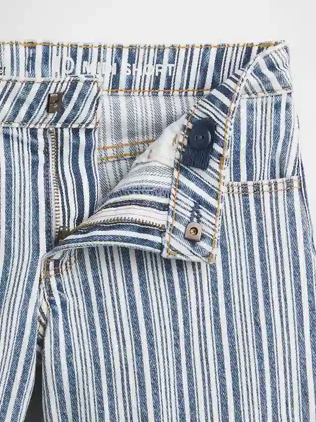 Midi-Shorts aus Denim mit Streifen für Kinder