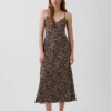 Midi-Slip-Kleid mit Zebra-Print