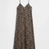 Midi-Slip-Kleid mit Zebra-Print
