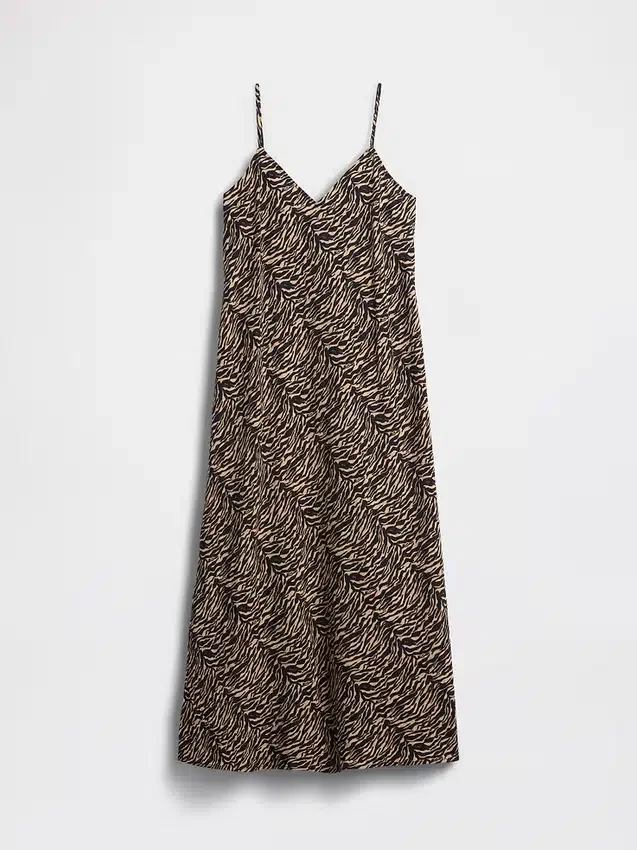 Midi-Slip-Kleid mit Zebra-Print