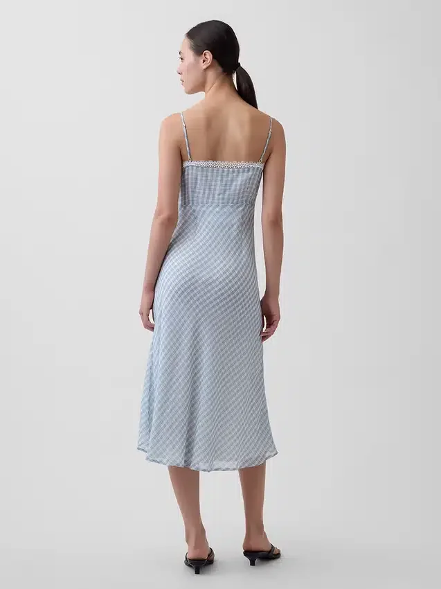 Midi-Unterkleid im Gingham-Look