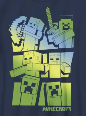 Minecraft-T-Shirt für Kinder mit Grafik „Steve und Alex gegen die Mobs“