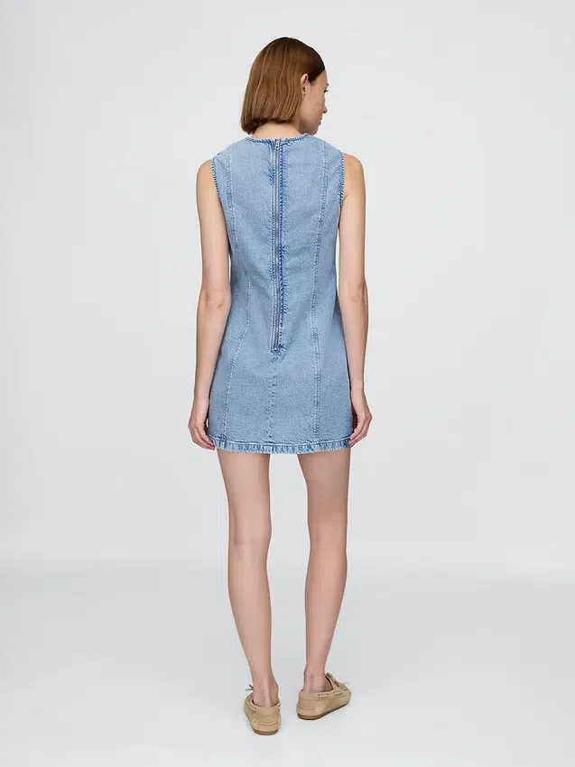 Mini-Etuikleid aus Denim