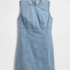 Mini-Etuikleid aus Denim