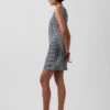 Mini-Etuikleid aus Gingham-Denim