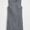 Mini-Etuikleid aus Gingham-Denim