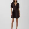 Mini-Hemdkleid aus Leinenmischung mit tailliertem Schnitt