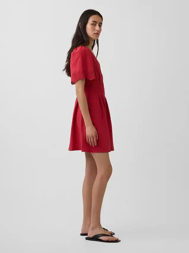 Mini-Hemdkleid aus Leinenmischung mit tailliertem Schnitt