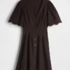 Mini-Hemdkleid aus Leinenmischung mit tailliertem Schnitt