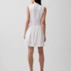 Mini-Hemdkleid aus Leinenmischung mit tief sitzender Taille