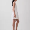 Mini-Hemdkleid aus Leinenmischung mit tief sitzender Taille