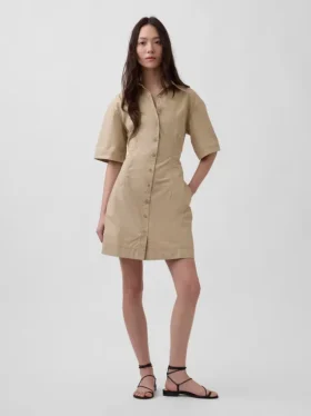 Mini-Hemdkleid aus Popeline