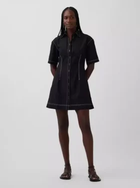 Mini-Hemdkleid aus Popeline