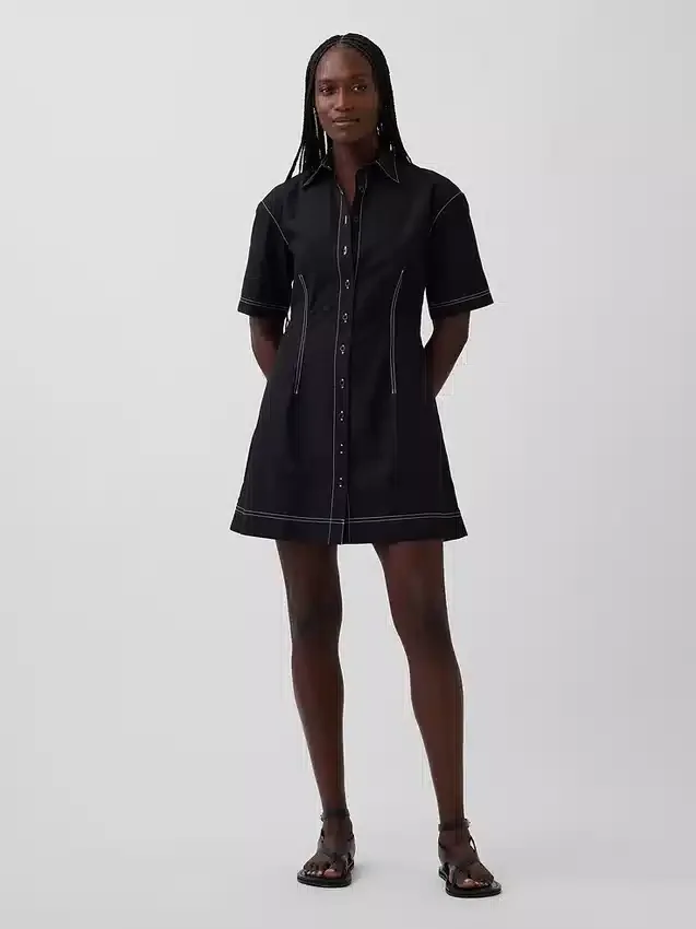 Mini-Hemdkleid aus Popeline