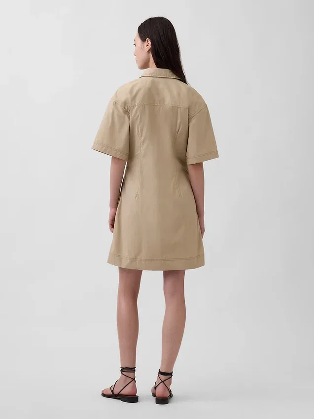 Mini-Hemdkleid aus Popeline