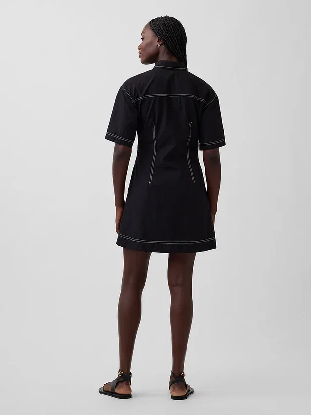 Mini-Hemdkleid aus Popeline