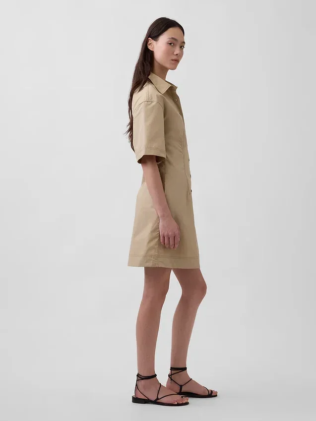 Mini-Hemdkleid aus Popeline