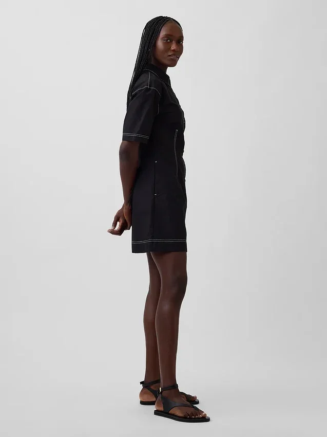 Mini-Hemdkleid aus Popeline