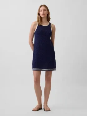 Mini-Kleid aus 100 % Baumwolle, gehäkelt
