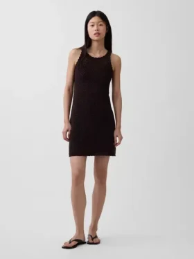 Mini-Kleid aus 100 % Baumwolle, gehäkelt