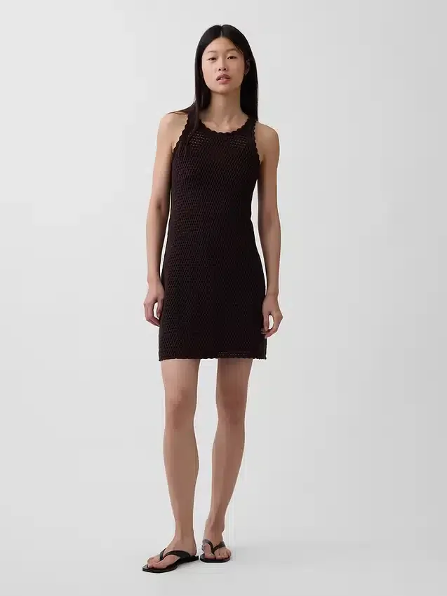 Mini-Kleid aus 100 % Baumwolle, gehäkelt