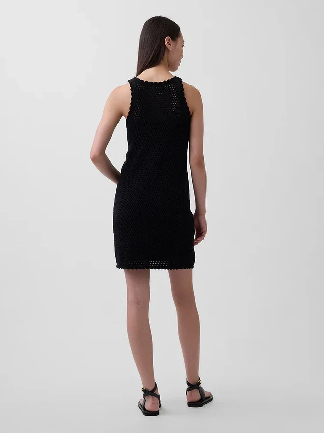 Mini-Kleid aus 100 % Baumwolle, gehäkelt