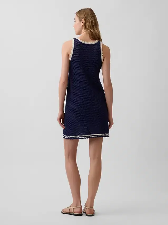 Mini-Kleid aus 100 % Baumwolle, gehäkelt