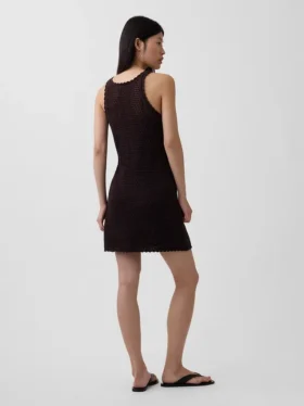 Mini-Kleid aus 100 % Baumwolle, gehäkelt