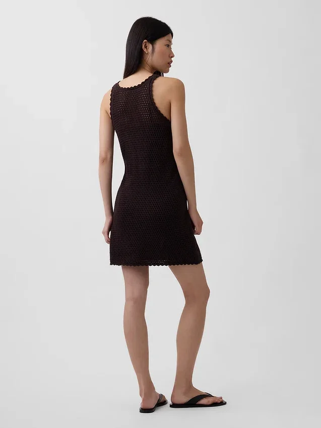 Mini-Kleid aus 100 % Baumwolle, gehäkelt