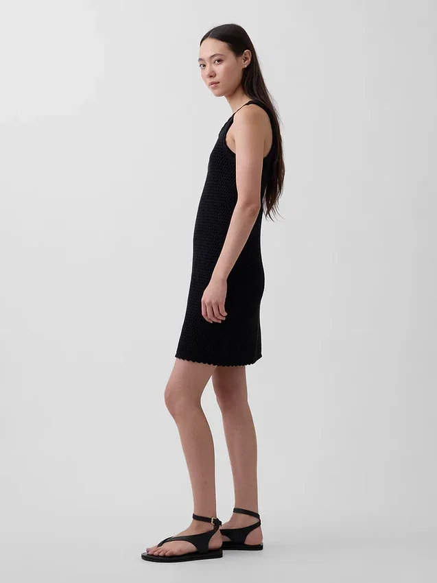 Mini-Kleid aus 100 % Baumwolle, gehäkelt